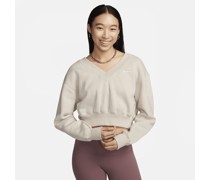 Nike Sportswear Phoenix Fleece Crop Top mit V-Ausschnitt für Damen - Braun