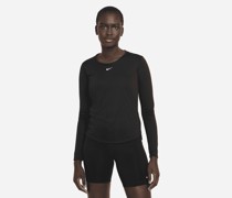 Nike Dri-FIT One Langarm-Oberteil mit Standardpassform für Damen - Schwarz