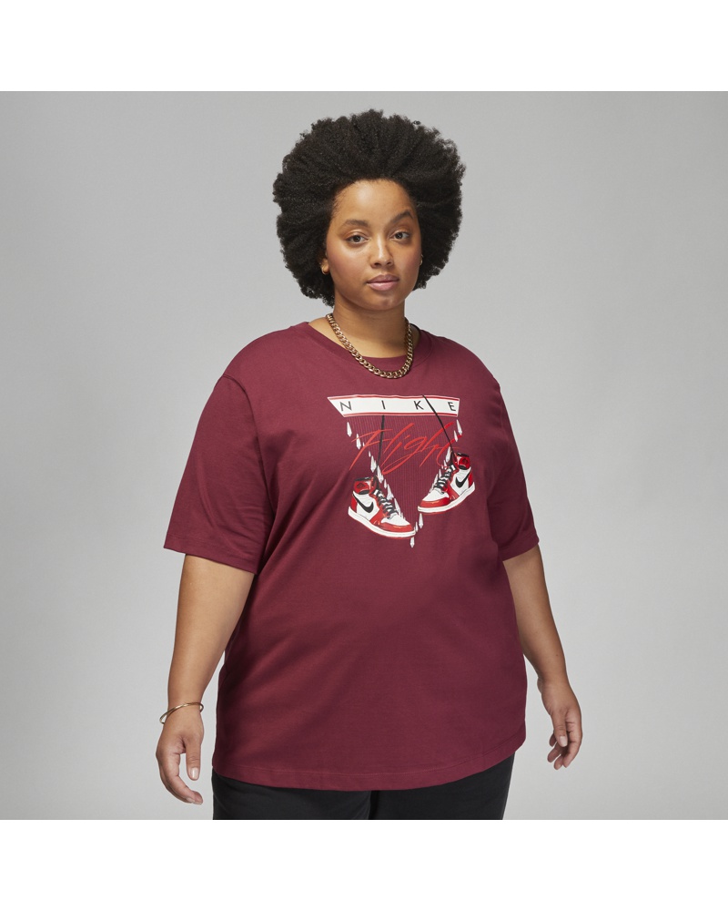 Nike Damen Jordan Flight Grafik-T-Shirt für Damen Rot