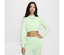 Nike Sportswear Chill Terry French-Terry-Damenoberteil im Crop-Style mit Rundhalsausschnitt - Grün