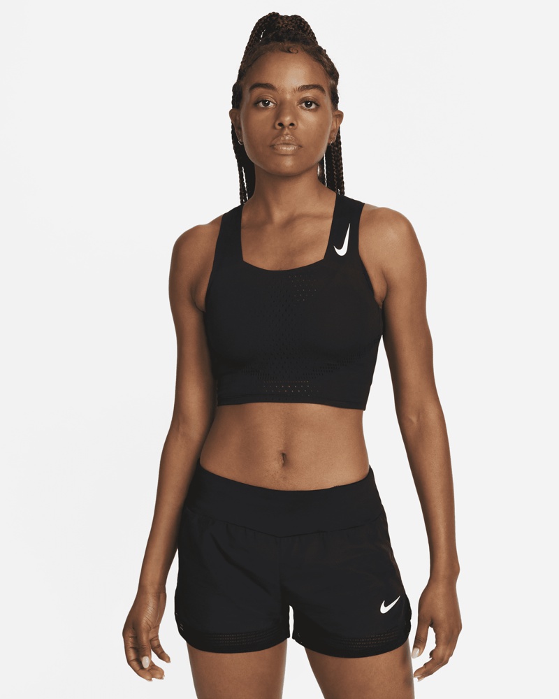 Nike Damen Nike Dri-FIT ADV AeroSwift Lauf-Kurzoberteil für Damen Schwarz