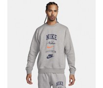 Nike Club Fleece Longsleeve Pullover mit Rundhalsausschnitt für Herren - Grau