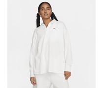 Nike Sportswear Essential Oversize-Poloshirt mit langen Armen für Damen - Weiß