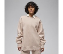 Jordan Flight Fleece Damen-Sweatshirt mit Rundhalsausschnitt - Braun