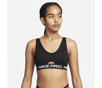 Nike Pro Indy Plunge gepolsterter Sport-BH mit mittlerem Halt für Damen - Schwarz