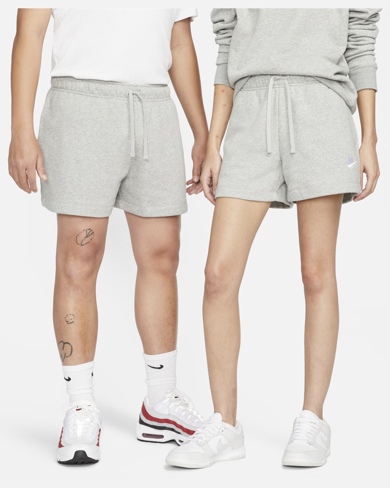 Nike Damen Nike Sportswear Club Fleece Shorts mit mittelhohem Bund für Damen Grau