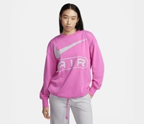 Nike Air Over-Oversized Rundhals-Sweatshirt aus French Terry für Damen - Rot