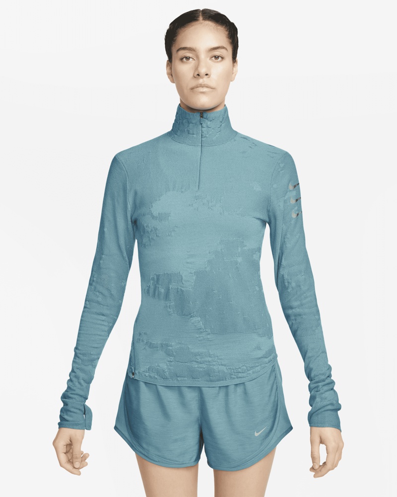 Nike Damen Nike Therma-FIT ADV Run Division Damen-Oberteil mit Halbreißverschluss Blau