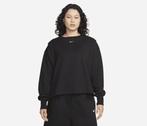 Nike Sportswear Modern Fleece extragroßes French-Terry-Sweatshirt mit Rundhalsausschnitt für Damen - Schwarz