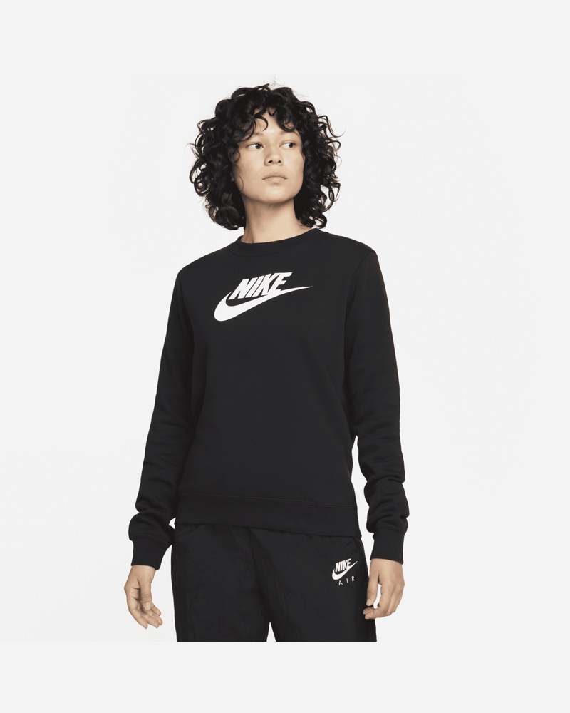 Nike Damen Nike Sportswear Club Fleece Damen-Sweatshirt mit Logo und Rundhalsausschnitt Schwarz