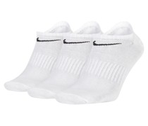 Nike Everyday Lightweight No-Show-Trainingssocken (3 Paar) - Weiß