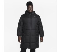 Nike Sportswear Classic Puffer lockerer Therma-FIT Parka mit Kapuze für Damen (große Größen) - Schwarz