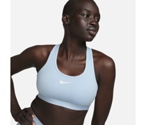 Nike Swoosh Medium Support Sport-BH mit Polster für Damen - Blau
