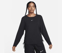 Nike Sportswear Essential geripptes Mod-Crop-Longsleeve für Damen (große Größen) - Schwarz