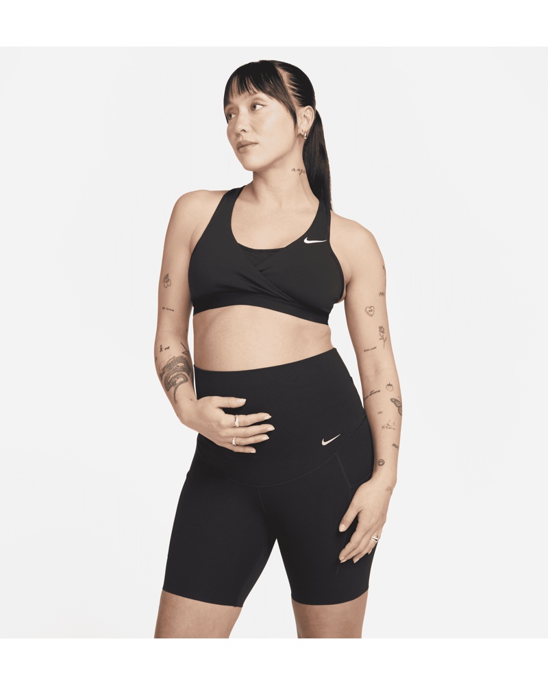 Nike Damen Nike Zenvy (M) Biker-Shorts mit sanftem Halt hohem Taillenbund und Taschen für Damen (ca. 20 cm)(Umstandskleidung) Schwarz