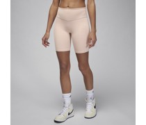 Jordan Sport Bike-Shorts mit hohem Bund für Damen (ca. 18 cm) - Braun