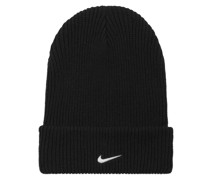 Nike Peak Tall Swoosh Beanie mit hohem Bündchen - Schwarz