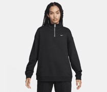 Nike Sportswear Fleece-Oberteil in Oversize mit Viertelreißverschluss für Damen - Schwarz