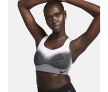 Nike Swoosh Flyknit ungepolsterter Sport-BH mit starkem Halt für Damen - Schwarz
