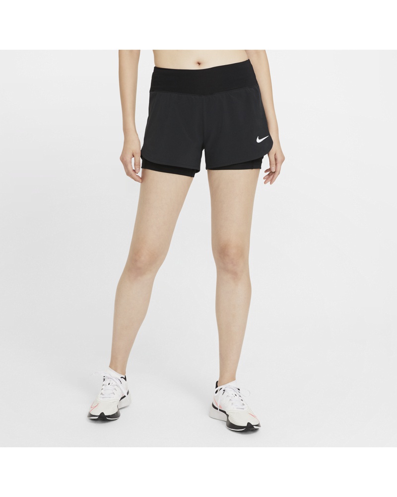 Nike Damen Nike Eclipse 2-in-1-Laufshorts für Damen Schwarz