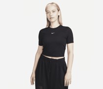 Nike Sportswear Essential Kurz-T-Shirt mit schmaler Passform für Damen - Schwarz