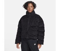 Nike Sportswear Essential Extragroße Therma-FIT Puffer-Jacke aus Kord für Damen - Schwarz