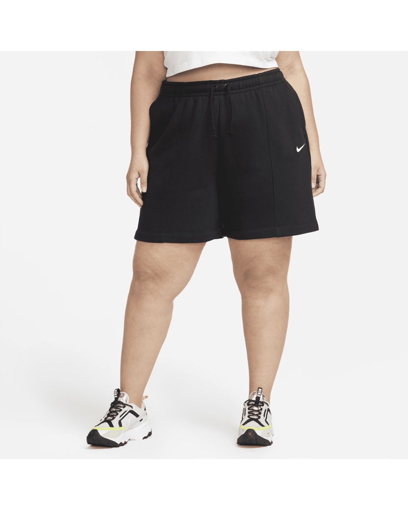 Nike Damen Nike Sportswear Essential Fleece-Shorts mit hohem Bund für Damen Schwarz