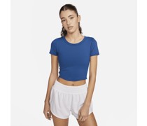 Nike One Fitted Dri-FIT Crop Top mit kurzen Ärmeln für Damen - Blau
