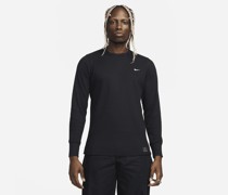 Nike Life schweres Langarm-Oberteil mit Waffelstrick für Herren - Schwarz