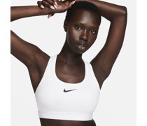 Nike Swoosh Medium Support Sport-BH mit Polster für Damen - Weiß