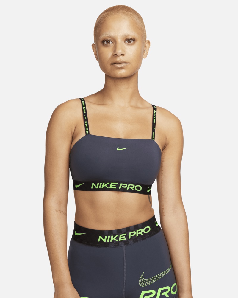Nike Damen Nike Pro Indy Bandeau-Sport-BH mit leichtem Halt und Polster Grau
