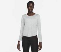 Nike Dri-FIT One Langarm-Oberteil mit Standardpassform für Damen - Grau