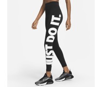 Nike Sportswear Essential Leggings mit hohem Bund und Grafik für Damen - Schwarz
