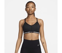 Nike Indy gepolsterter Sport-BH mit leichtem Halt und V-Ausschnitt für Damen - Schwarz