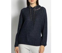 Hoodie navy meliert