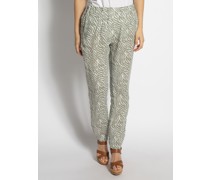 Leinenhose khaki/weiß