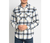 Flanellhemd Regular Fit offwhite/blau kariert