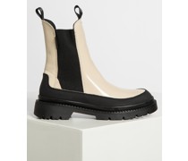 Chelsea Boots beige/schwarz