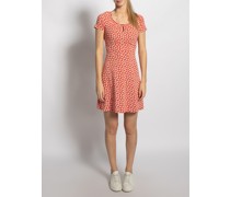 Jerseykleid orange/weiß