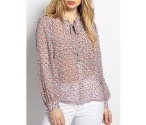 Bluse blau/rot/hellgrau
