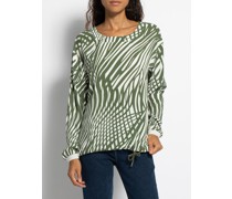 Blusenshirt grün/weiß