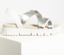 Sandalen silber/weiß