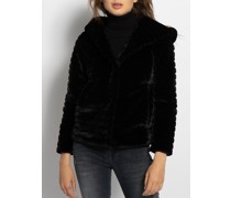 Fake Fur Jacke schwarz