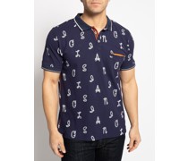 Kurzarm Poloshirt navy/weiß