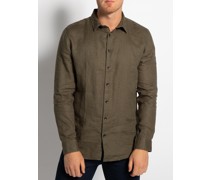 Leinenhemd Regular Fit oliv/grün