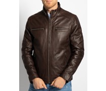 Lederjacke dunkelbraun
