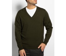 Pullover aus Merinowolle khaki