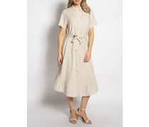 Hemdblusenkleid beige/weiß