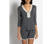 Pyjama navy/weiß
