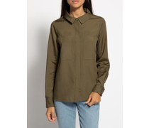 Hemdbluse aus Lyocell khaki